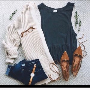 Free People Vintage Peplum Muscle Tank